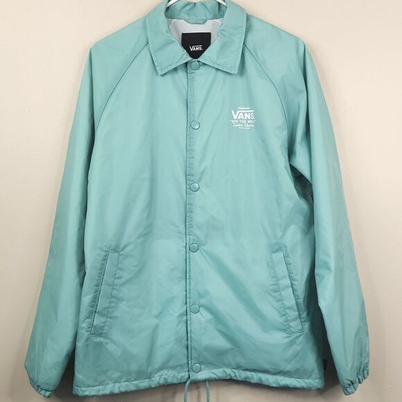 Vans Nylon Long Sleeve Full Button Lightweight Windbreaker Jacket Medium - Picture 1 of 6